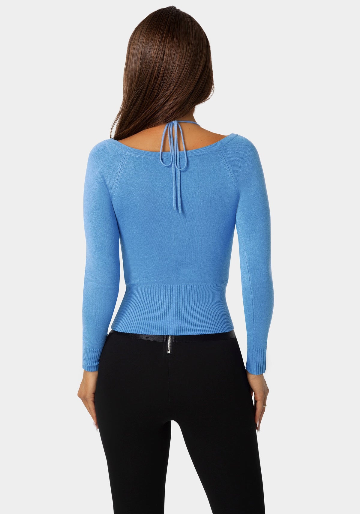 Light Weight Halter Neck Tie Cardigan Cool Desire - bebe