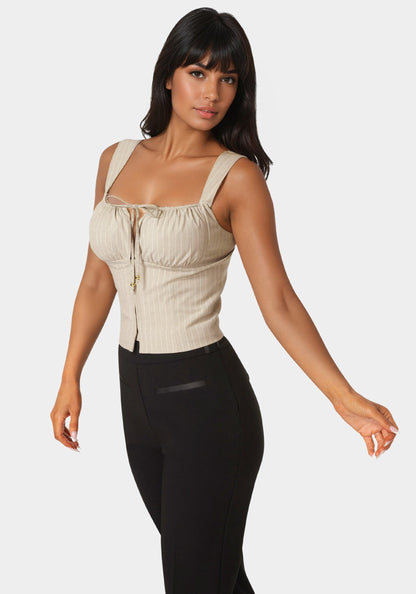 Stripe Corset Top Bare Affair Pinstripe - bebe