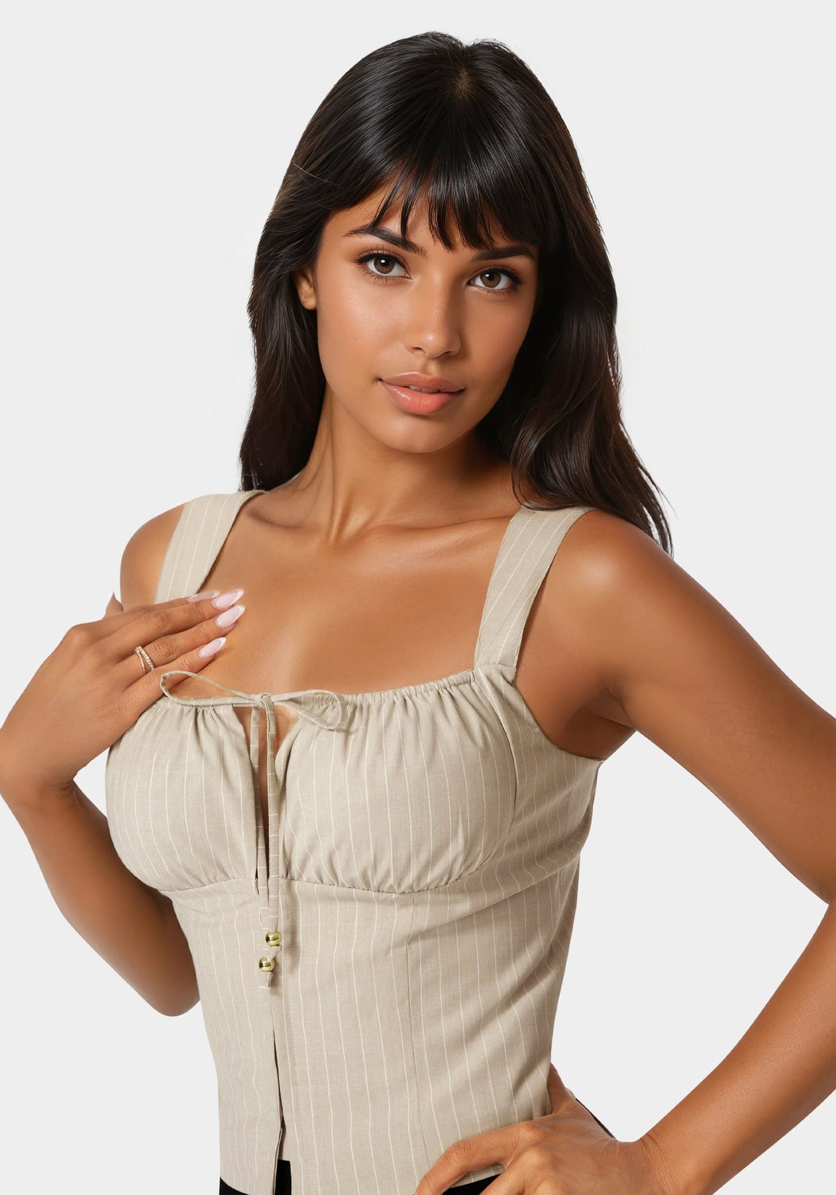 Stripe Corset Top Bare Affair Pinstripe - bebe