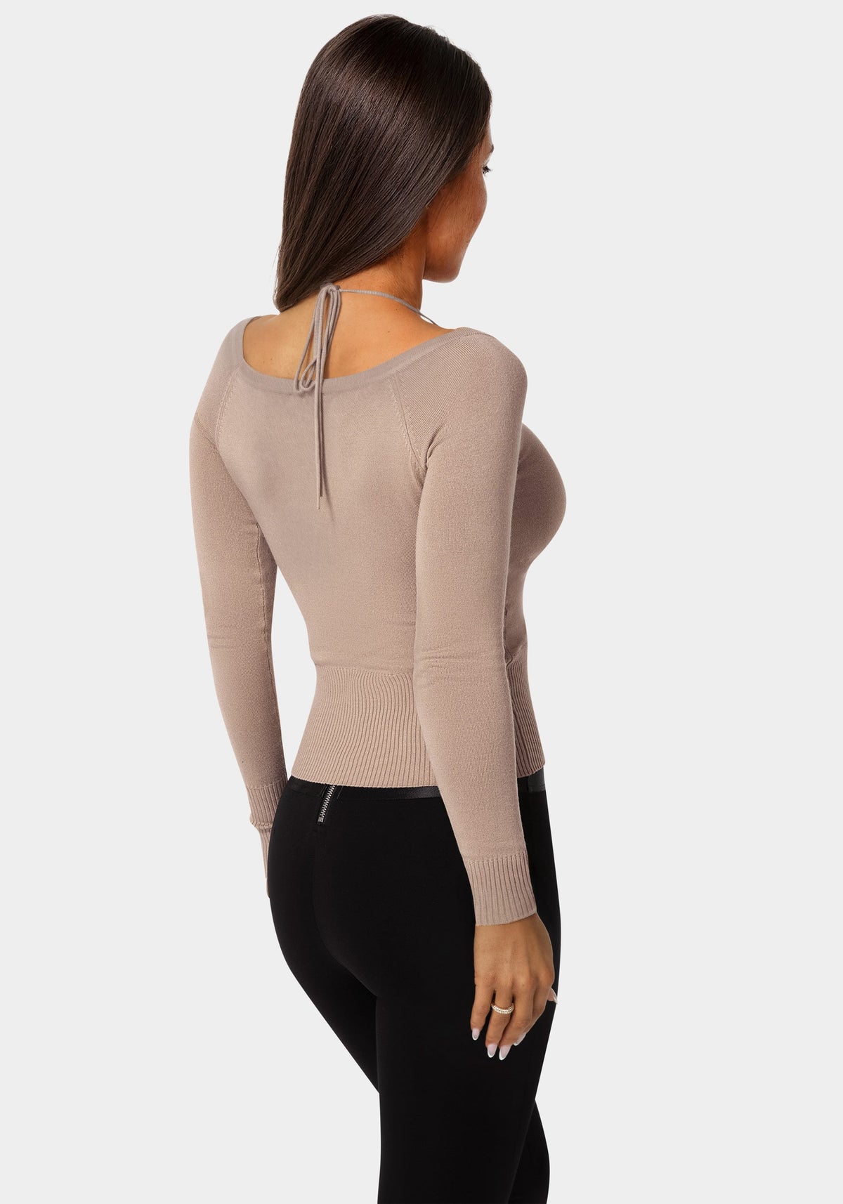 Light Weight Halter Neck Tie Cardigan Bare Affair - bebe