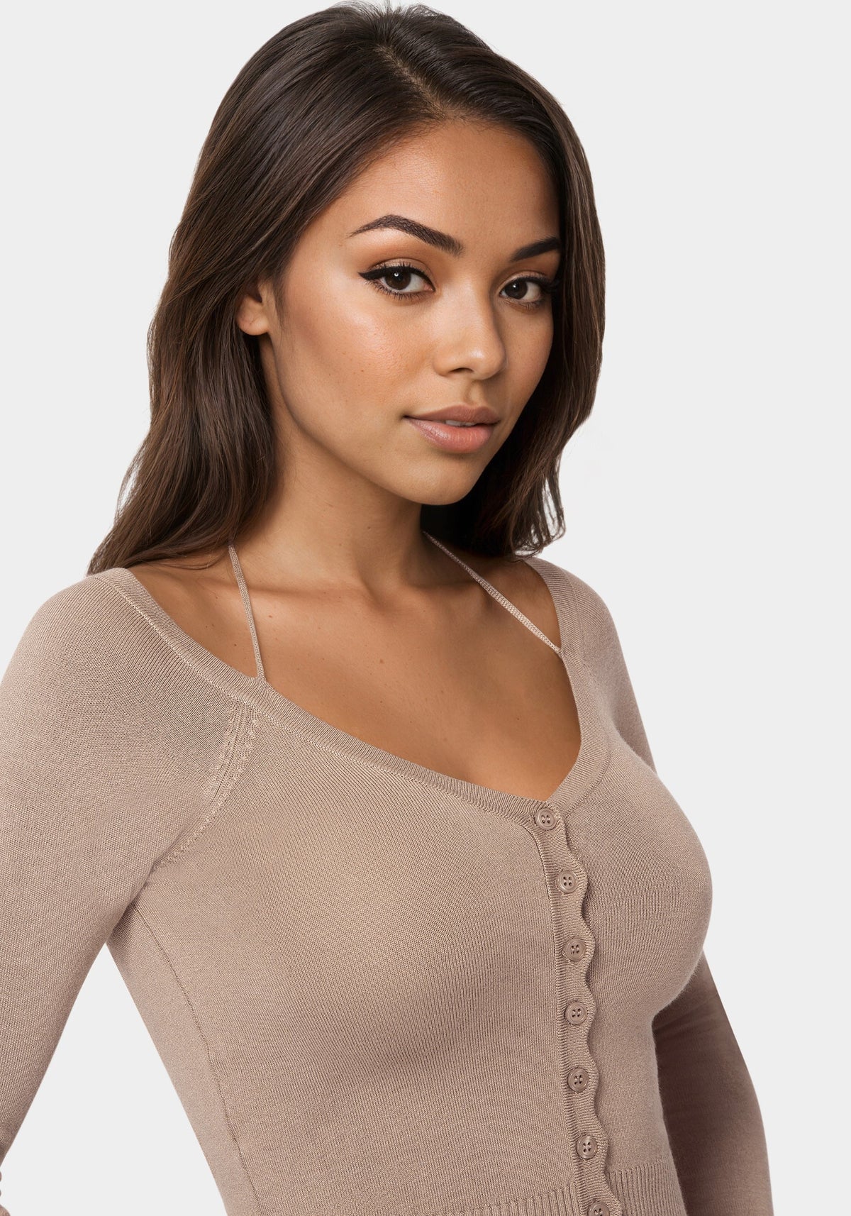 Light Weight Halter Neck Tie Cardigan Bare Affair - bebe