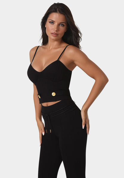 Stretch Corset Top Black - bebe