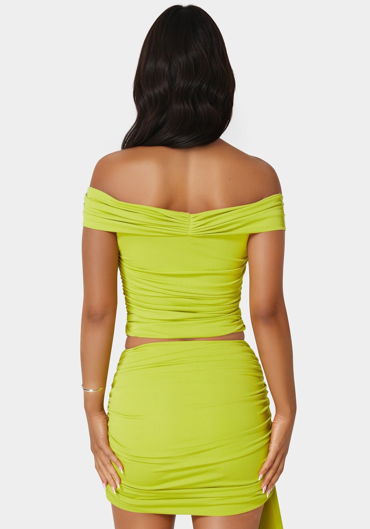Off Shoulder Knit Top Grenoble Green - bebe Grenoble Green - bebe