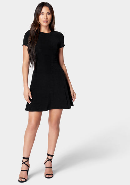 Slinky T Shirt Dress Black - bebe