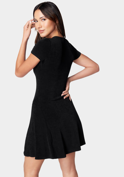 Slinky T Shirt Dress Black - bebe