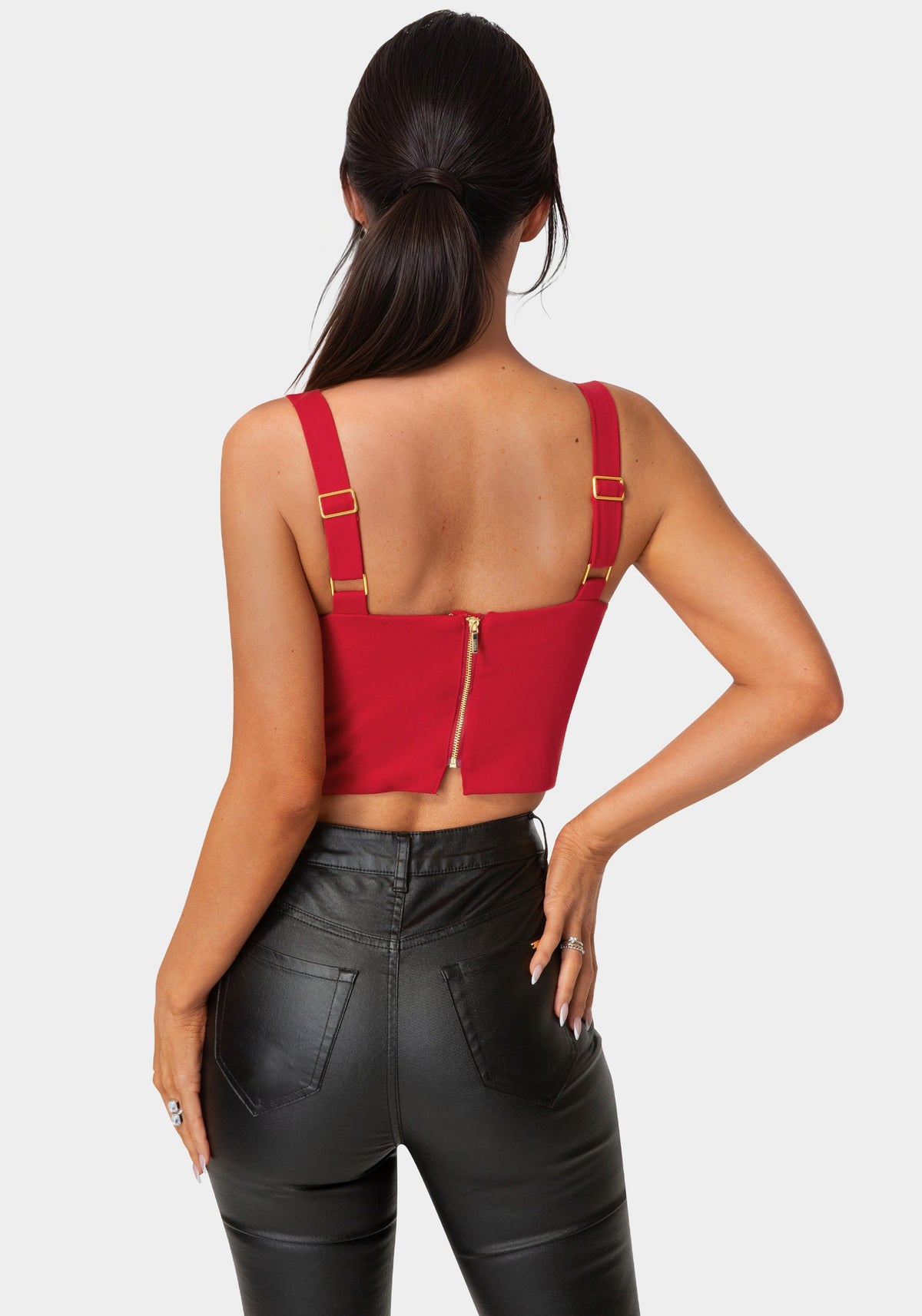 Stretch Corset Top Tango Red - bebe