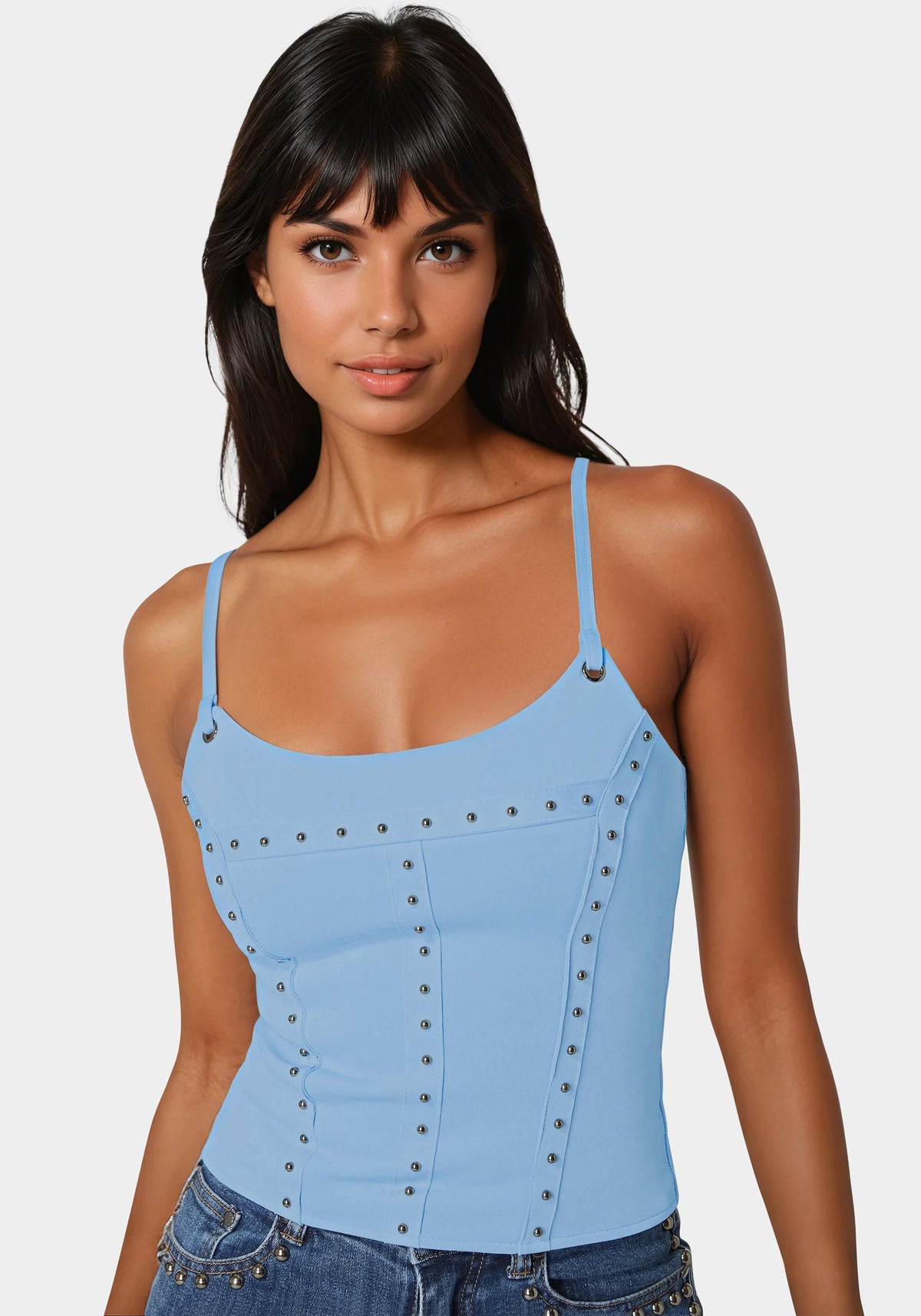 Studded Corset Clear Sky - bebe Clear Sky - bebe