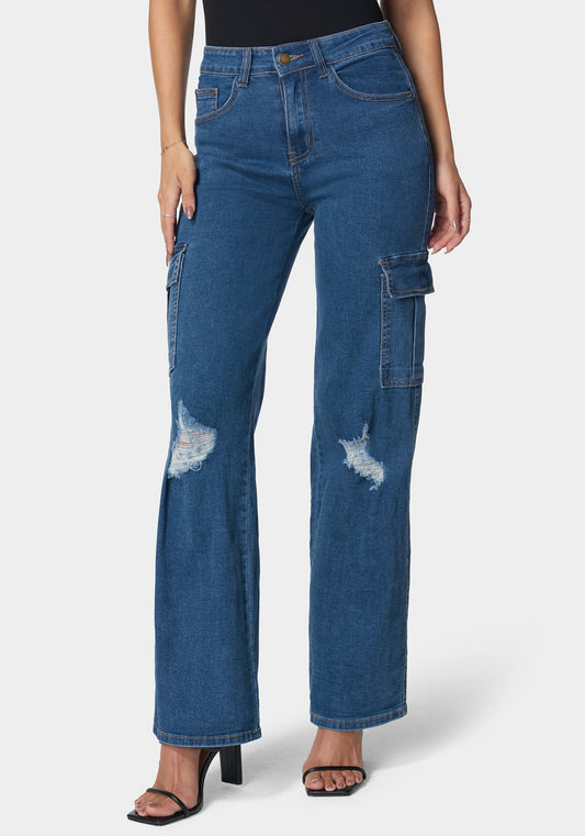 The Wide Leg Jean Medium Wash - bebe