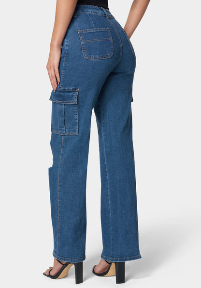 The Wide Leg Jean Medium Wash - bebe